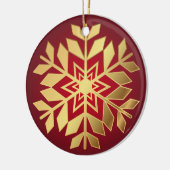 Elegant Gold Snowflakes kerst | Versiering Keramisch Ornament (Links)