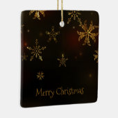 Elegant Gold Snowflakes kerst | Versiering Keramisch Ornament (Rechts)