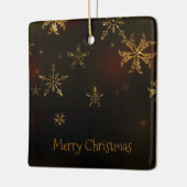 Elegant Gold Snowflakes kerst | Versiering Keramisch Ornament (Links)