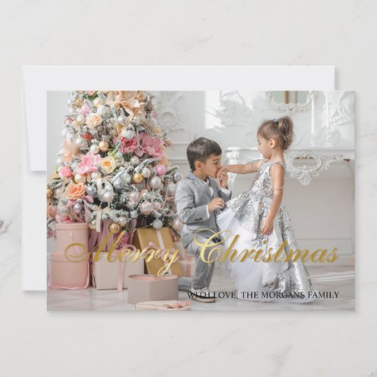 Elegant Gold Snowflakes, kerstboom, foto (Voorkant)