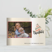 Elegant Gold Snowflakes, kerstboom, uw foto (Staand voorkant)