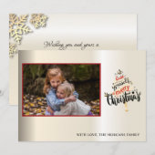 Elegant Gold Snowflakes, kerstboom, uw foto (Voorkant / Achterkant)