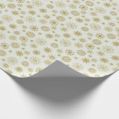 Elegant Gold Snowflakes kerstpapier Cadeaupapier (Hoek)