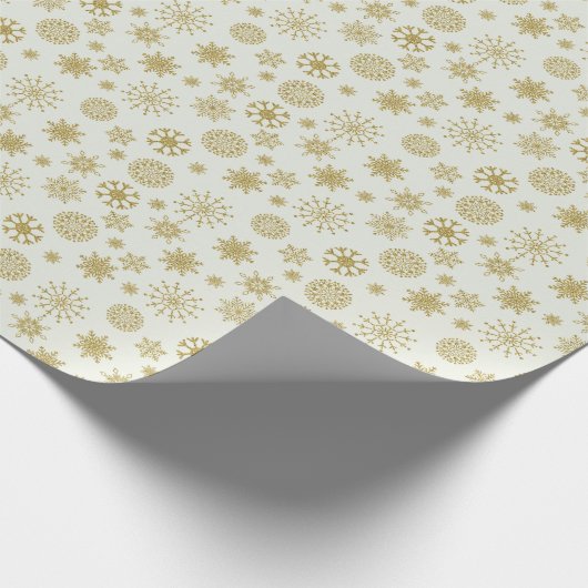 Elegant Gold Snowflakes kerstpapier Cadeaupapier (Hoek)