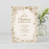 Elegant Gold Snowflakes kerstvieringen (Staand voorkant)