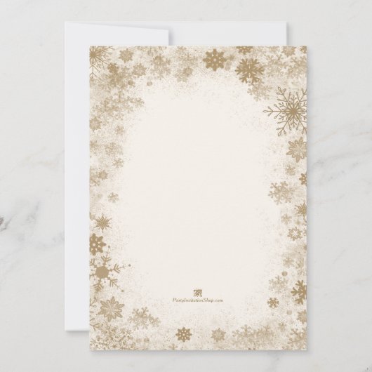 Elegant Gold Snowflakes kerstvieringen (Achterkant)