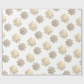 Elegant Gold Snowflakes Pattern Happy New Year Cadeaupapier (Vlak)