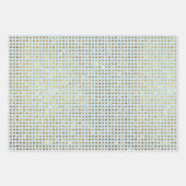Elegant Gold Snowflakes, Polka dots en Squares Inpakpapier Vel (Voorkant 3)