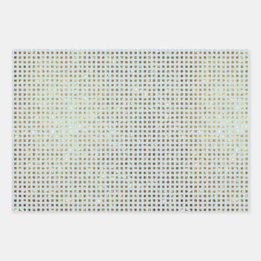 Elegant Gold Snowflakes, Polka dots en Squares Inpakpapier Vel (Voorkant 3)