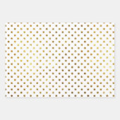 Elegant Gold Snowflakes, Polka dots en Squares Inpakpapier Vel (Voorkant 2)
