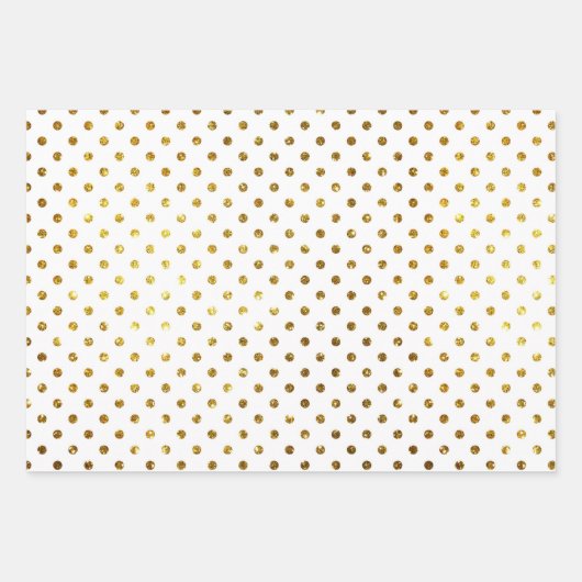 Elegant Gold Snowflakes, Polka dots en Squares Inpakpapier Vel (Voorkant 2)