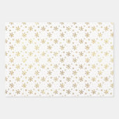 Elegant Gold Snowflakes, Polka dots en Squares Inpakpapier Vel (Voorkant)