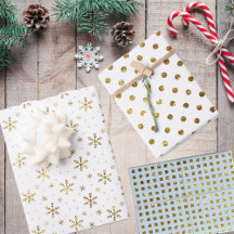 Elegant Gold Snowflakes, Polka dots en Squares