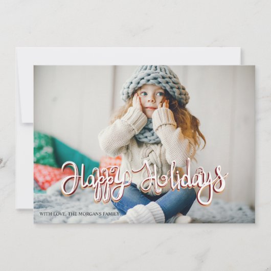 Elegant Gold Snowflakes Prettige feestdagen Foto (Voorkant)