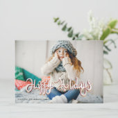 Elegant Gold Snowflakes Prettige feestdagen Foto (Staand voorkant)