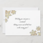 Elegant Gold Snowflakes Prettige feestdagen Foto (Achterkant)