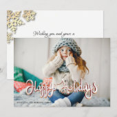 Elegant Gold Snowflakes Prettige feestdagen Foto (Voorkant / Achterkant)