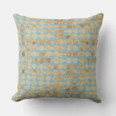 Elegant, Gold Soft Blue Polkadot Pattern Kussen (Voorkant)