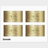 Elegant Gold Soft Glitter Monogram Productlabels Rechthoekige Sticker (Vel)