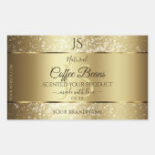 Elegant Gold Soft Glitter Monogram Productlabels Rechthoekige Sticker (Voorkant)