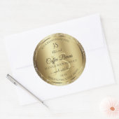 Elegant Gold Soft Glitter Monogram Productlabels Ronde Sticker (Envelop)