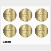 Elegant Gold Soft Glitter Monogram Productlabels Ronde Sticker (Vel)