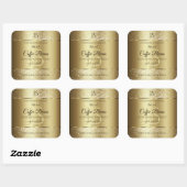 Elegant Gold Soft Glitter Monogram Productlabels Vierkante Sticker (Vel)