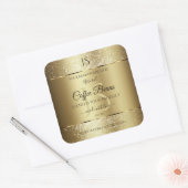 Elegant Gold Soft Glitter Monogram Productlabels Vierkante Sticker (Envelop)