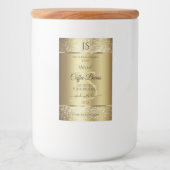 Elegant Gold Soft Glitter Monogram Productlabels Voedselcontainer Etiket (Voorkant)