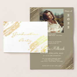 Elegant Gold Sparging Graduy Party Invitation Folie Kaarten