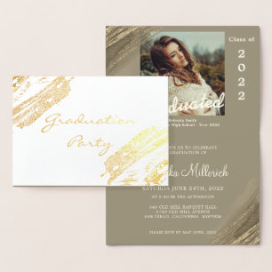 Elegant Gold Sparging Graduy Party Invitation Folie Kaarten
