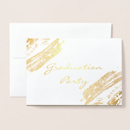 Elegant Gold Sparging Graduy Party Invitation Folie Kaarten