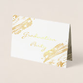 Elegant Gold Sparging Graduy Party Invitation Folie Kaarten (Voorkant)