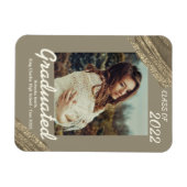 Elegant Gold Sparking Photo Afstuderen Magneet (Horizontaal)