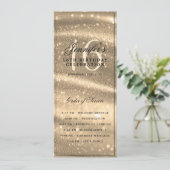 Elegant Gold Sparkle 16th Birthday Program Menu Kaart (Staand voorkant)