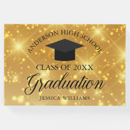 Elegant Gold Sparkle 2025 Afstuderen Custom School Gastenboek