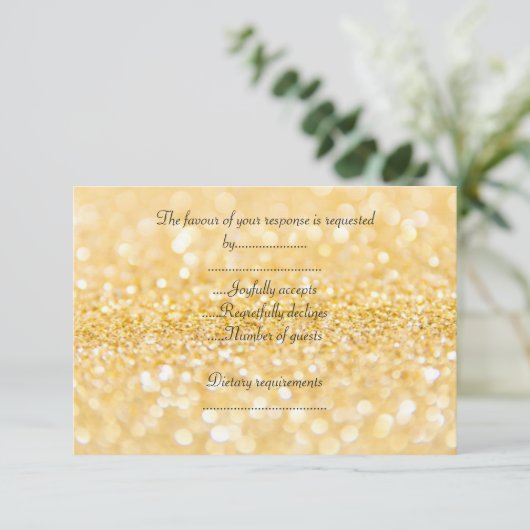 ELEGANT Gold sparkle ALL OCCASION RSVP (Staand voorkant)