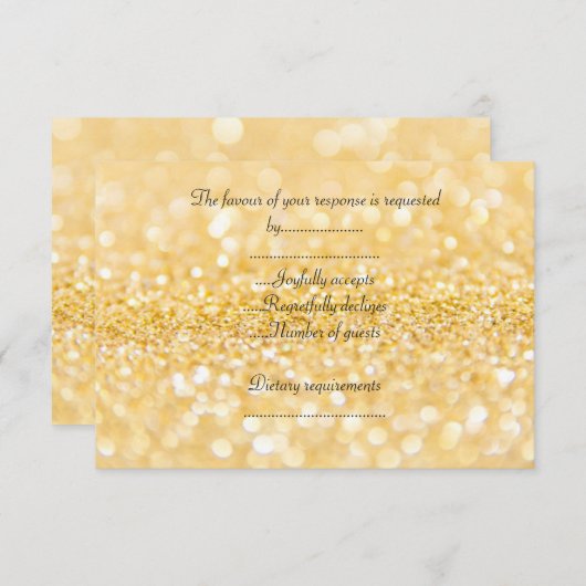ELEGANT Gold sparkle ALL OCCASION RSVP (Voorkant / Achterkant)