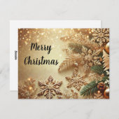 Elegant Gold Sparkle Christmas Background Horizont Feestdagenkaart (Voorkant / Achterkant)