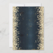 Elegant Gold Sparkle Dark Blue 50th Birthday Kaart (Achterkant)