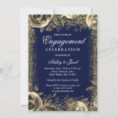 Elegant Gold Sparkle Glitter Engagement Party Kaart (Voorkant)