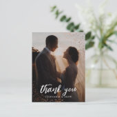 Elegant Gold Sparkle Weddenschap Hartelijk dank Briefkaart (Staand voorkant)