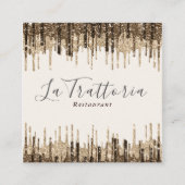 Elegant Gold Sparks Drives La Trattoria Restaurant Vierkante Visitekaartje (Voorkant)