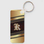 Elegant Gold Specialized Monogram Gift Sleutelhang Sleutelhanger (Achterkant)