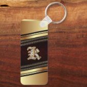 Elegant Gold Specialized Monogram Gift Sleutelhang Sleutelhanger (Achterkant)