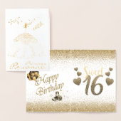 Elegant Gold Specialized Sweet 16e verjaardag Foli Folie Kaarten (Display)