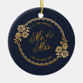 Elegant Gold Specialized Wedding Ceramic Ornament