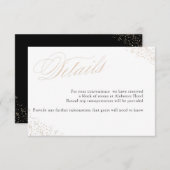 Elegant Gold Speckle Calligrafie — Gegevens Informatiekaartje (Voorkant / Achterkant)