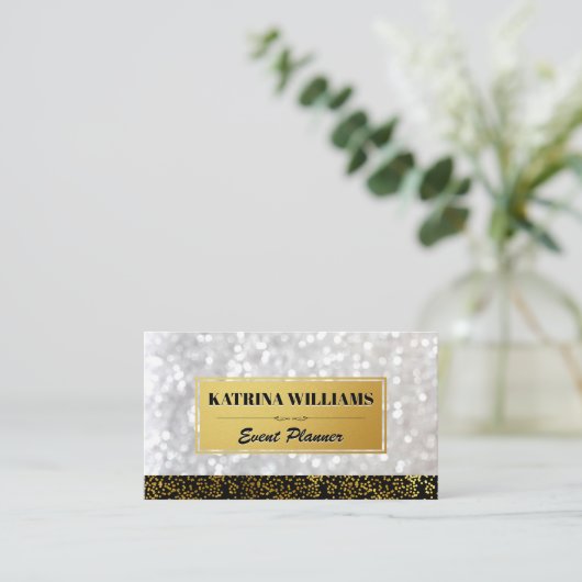 Elegant Gold Spect met Bokeh Glamor Visitekaartje (Staand voorkant)