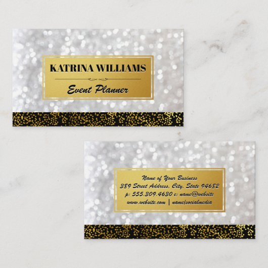Elegant Gold Spect met Bokeh Glamor Visitekaartje (Voorkant / Achterkant)